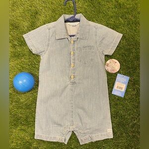 NWT Rugged Butts Light Blue Denim Romper